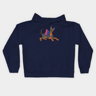 Pride Doggos Alternate: Bisexual Doberman Pinscher Kids Hoodie